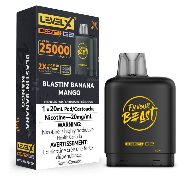 Flavour Beast Level X BOOST G2 Pods 20mL - BLASTIN BANANA MANGO