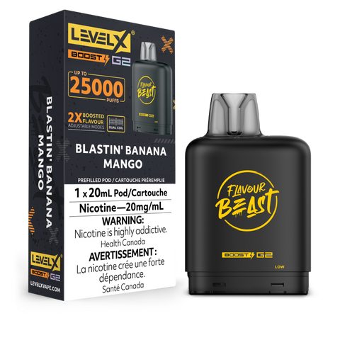 Flavour Beast Level X BOOST G2 Pods 20mL - BLASTIN BANANA MANGO