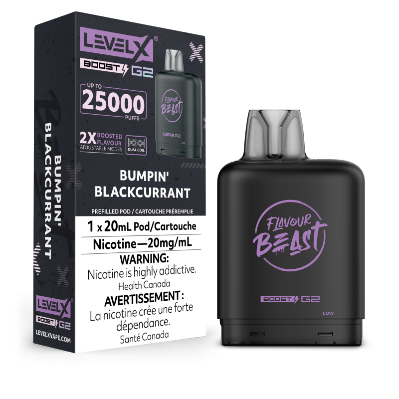 Flavour Beast Level X BOOST G2 Pods 20mL - BUMPIN BLACKCURRANT