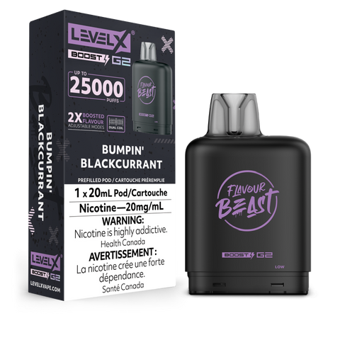 Flavour Beast Level X BOOST G2 Pods 20mL - BUMPIN BLACKCURRANT