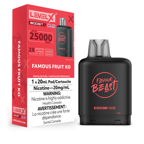 Flavour Beast Level X BOOST G2 Pods 20mL - FAMOUS FRUIT KO