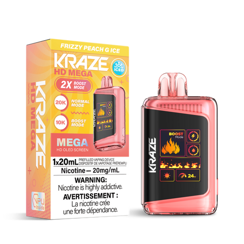 KRAZE HD MEGA 20K - FRIZZY PEACH G ICE