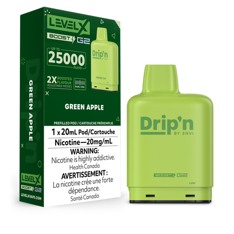 Dripn LEVEL X BOOST G2 Pods 20mL - GREEN APPLE