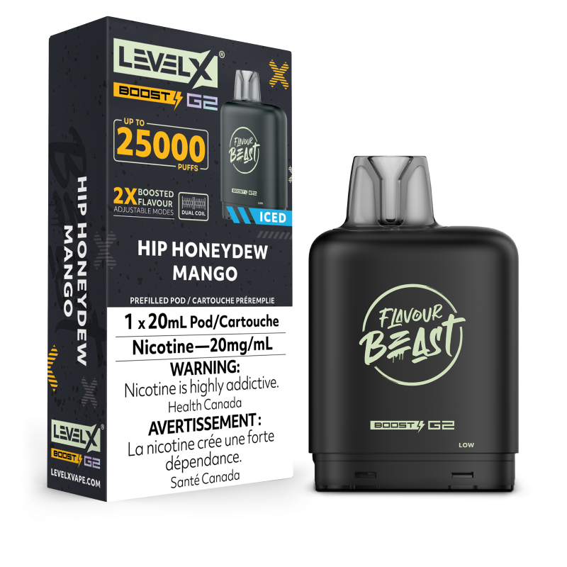 Flavour Beast Level X BOOST G2 Pods 20mL - HIP HONEYDEW MANGO ICED