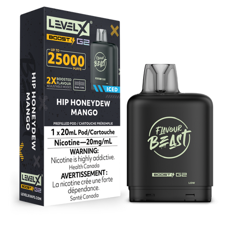 Flavour Beast Level X BOOST G2 Pods 20mL - HIP HONEYDEW MANGO ICED