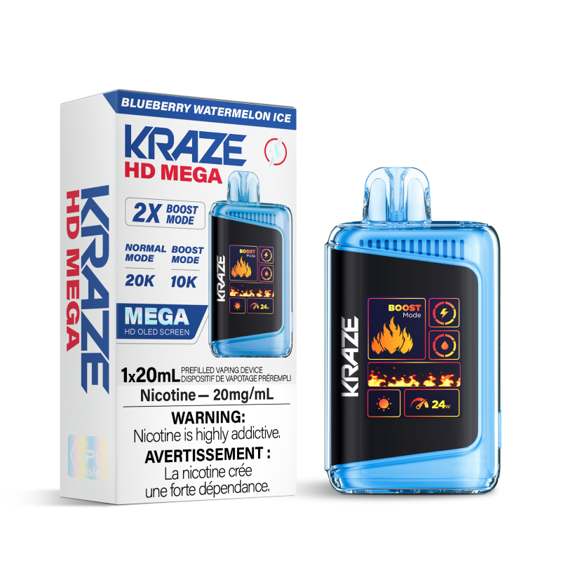 KRAZE HD MEGA 20K - BLUEBERRY WATERMELON ICE