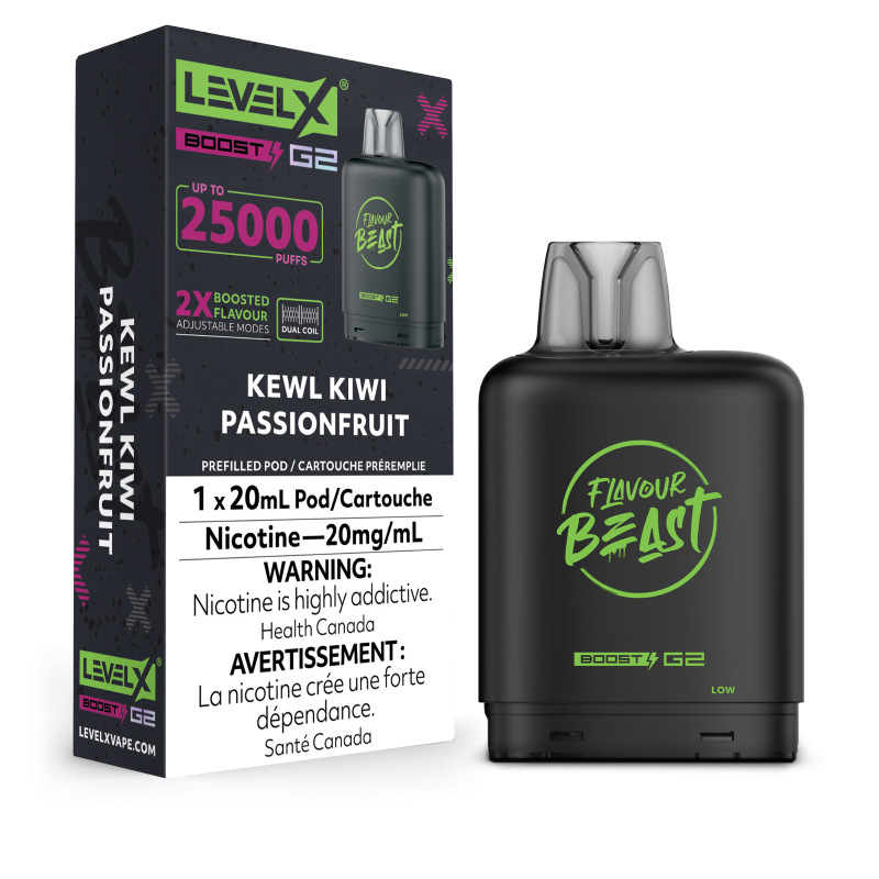 Flavour Beast Level X BOOST G2 Pods 20mL - KEWL KIWI PASSIONFRUIT