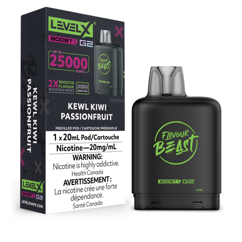 Flavour Beast Level X BOOST G2 Pods 20mL - KEWL KIWI PASSIONFRUIT