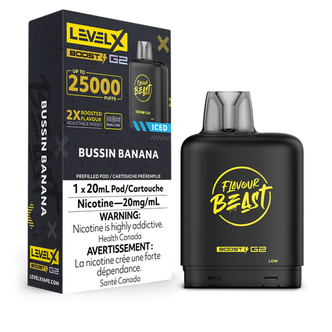 Flavour Beast Level X BOOST G2 Pods 20mL - BUSSIN BANANA ICED