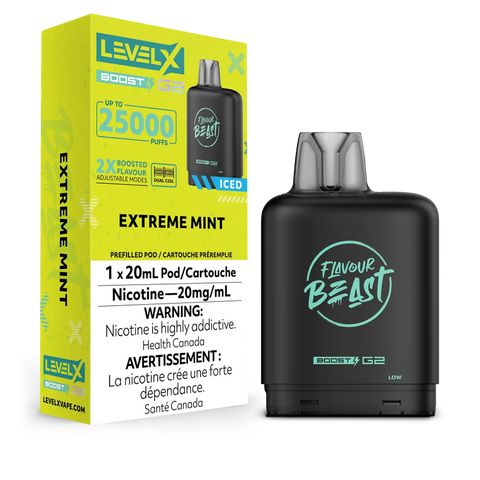 Flavour Beast Level X BOOST G2 Pods 20mL - EXTREME MINT ICED