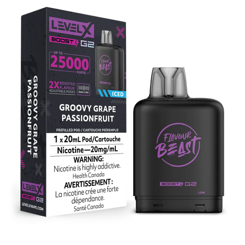 Flavour Beast Level X BOOST G2 Pods 20mL - GROOVY GRAPE PASSIONFRUIT