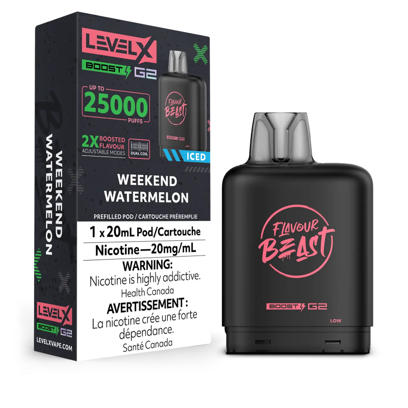 Flavour Beast Level X BOOST G2 Pods 20mL - WEEKEND WATERMELON ICED