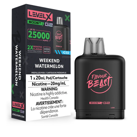 Flavour Beast Level X BOOST G2 Pods 20mL - WEEKEND WATERMELON ICED