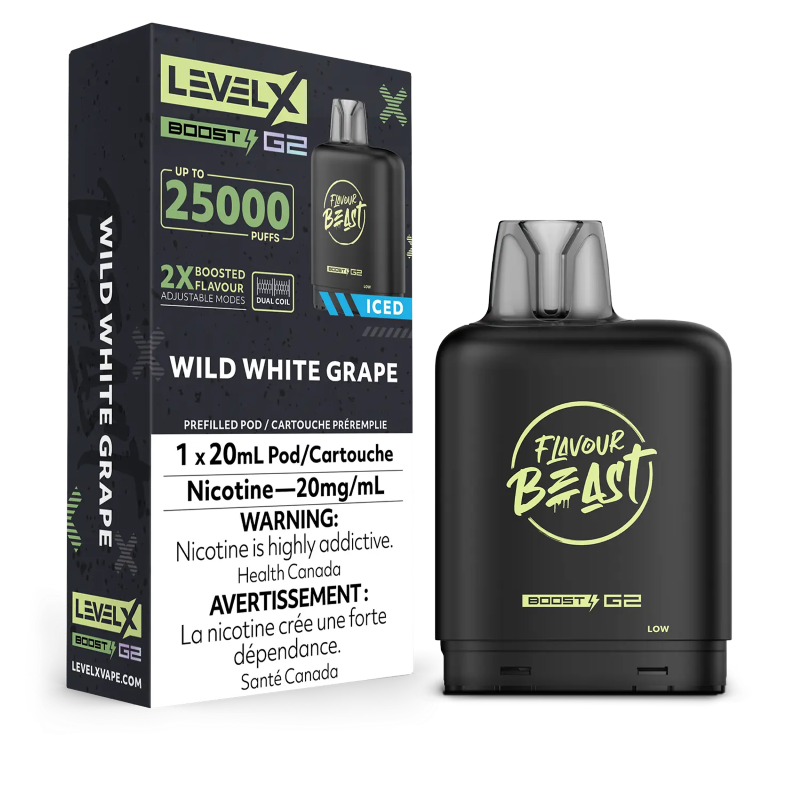 Flavour Beast Level X BOOST G2 Pods 20mL - WILD WHITE GRAPE ICED