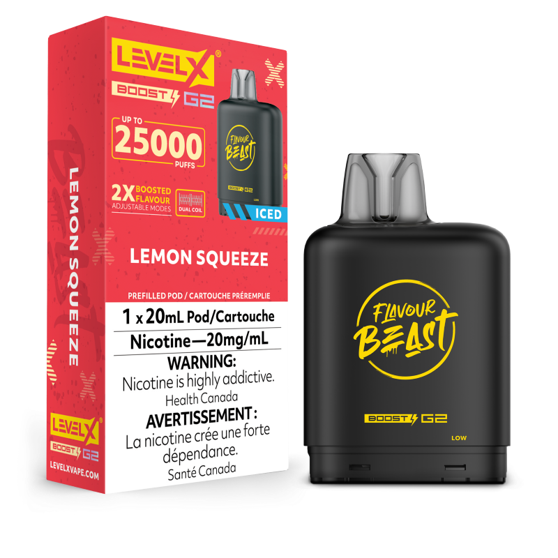 Flavour Beast Level X BOOST G2 Pods 20mL - LEMON SQUEEZE ICED