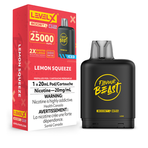 Flavour Beast Level X BOOST G2 Pods 20mL - LEMON SQUEEZE ICED