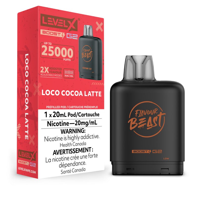 Flavour Beast Level X BOOST G2 Pods 20mL - LOCO COCOA LATTE