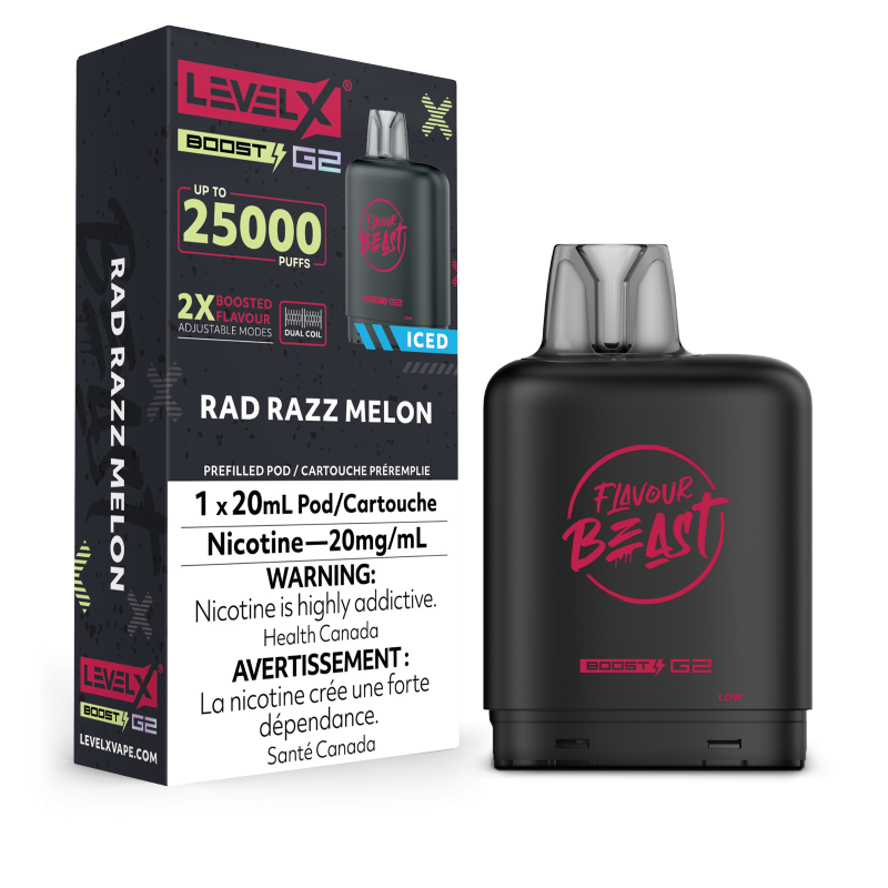 Flavour Beast Level X BOOST G2 Pods 20mL - RAD RAZZ MELON ICED