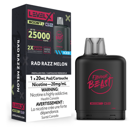 Flavour Beast Level X BOOST G2 Pods 20mL - RAD RAZZ MELON ICED