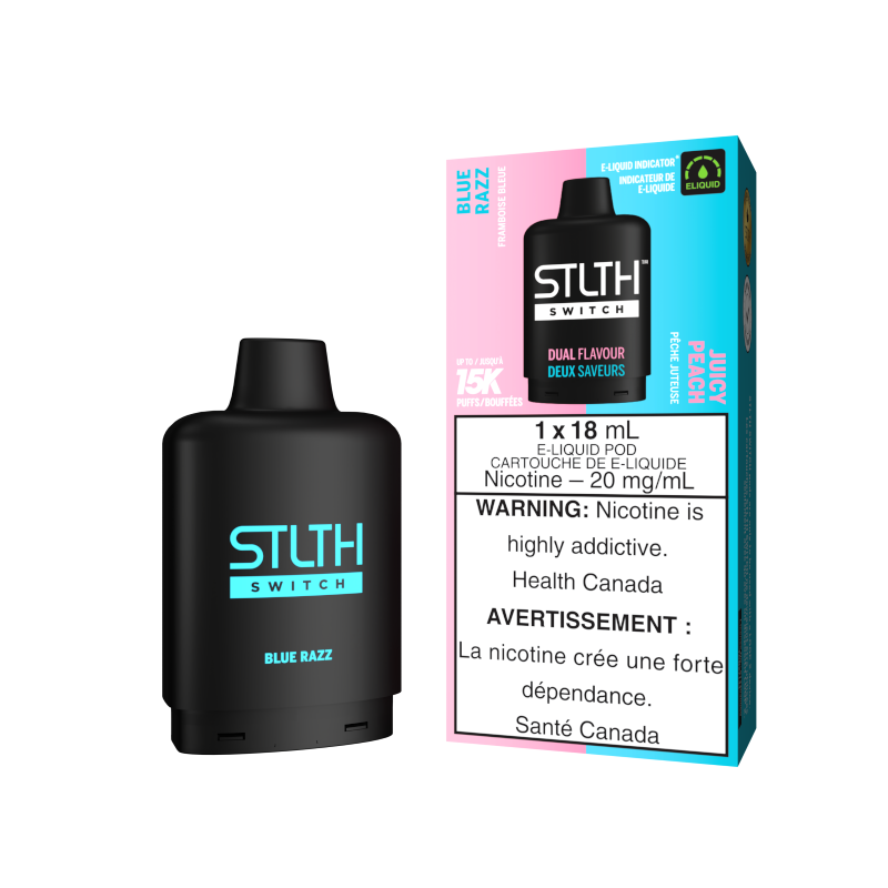 STLTH SWITCH Pods 18ml - BLUE RAZZ & JUICY PEACH