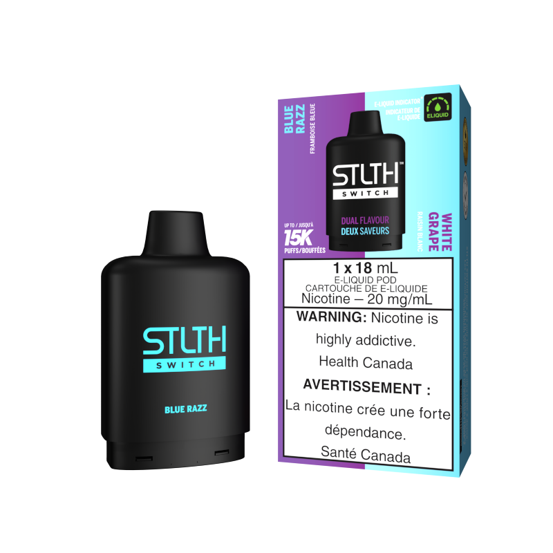 STLTH SWITCH Pods 18ml - BLUE RAZZ & WHITE GRAPE