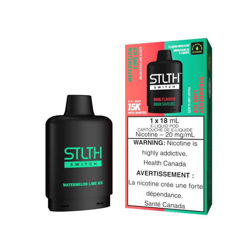 STLTH SWITCH Pods 18ml - WATERMELON LIME ICE & STRAWBERRY LIME ICE