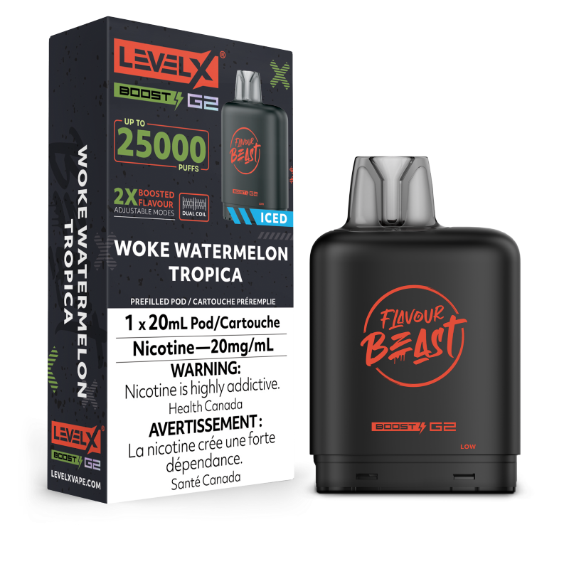 Flavour Beast Level X BOOST G2 Pods 20mL - WOKE WATERMELON TROPICA ICED