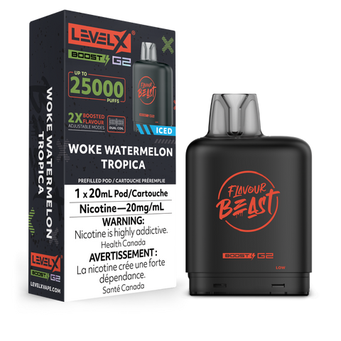 Flavour Beast Level X BOOST G2 Pods 20mL - WOKE WATERMELON TROPICA ICED